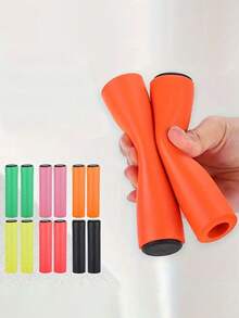 1 对柔软硅胶自行车车把套 - 舒适、防滑、加厚设计，适用于山地车和公路车，有黑色及更多颜色可选，自行车配件