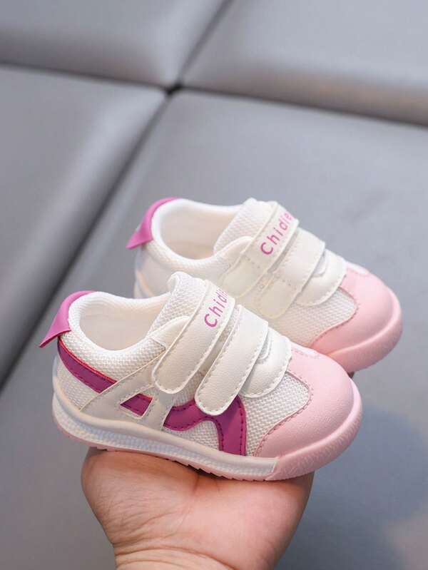 Comfortable Soft-Soled Toddler Shoes Children's White Sneakers, Lightweight, Breathable And Non-Slip Walking Shoes, For Boys And Girls, Anti-Kick Walking Shoes With Hook And Loop Closure, Suitable For 1-3 Years Old, Rubber Sole, Multiple Colors For Beginners, Suitable For Outdoor Play, Picnic Parties And Other Occasions Outdoor Sports Shoes