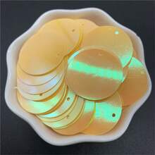 200 件 25 毫米 PVC 扁平圆形散片，带 1 个侧孔，亮片缝纫婚礼工艺配件 DIY 吊坠亮片饰边