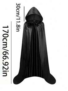 Capa de 110-200cm para adultos en Halloween, capa de la muerte de tela de colores, capa de demonio mago, túnica de mago medieval, capa del segador, accesorio de vestimenta para club nocturno y bar, disfraz de festival capa negra