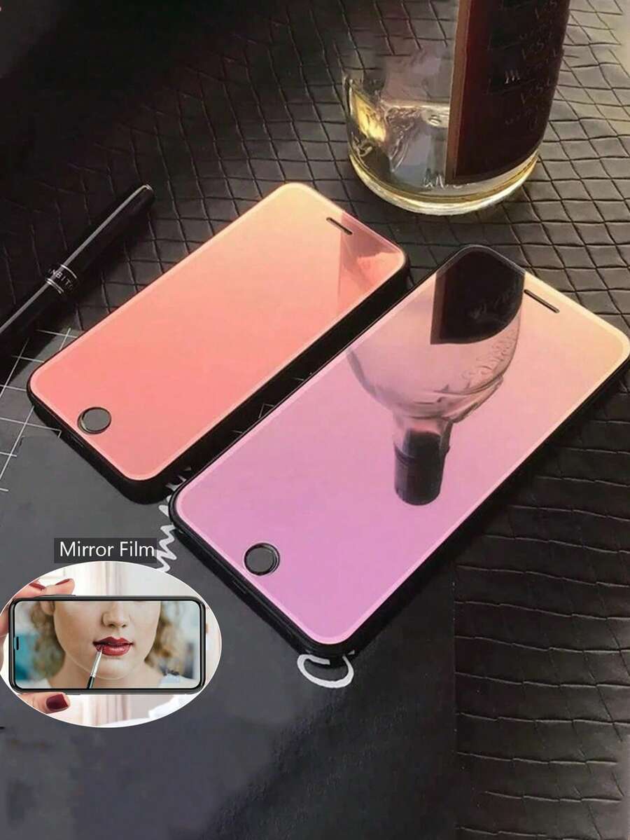 Elegant And Durable 9H Gradient Mirror Screen Protector For IPhone 16 Pro Max To Xs Max+, Easy Installation, Fashionable Protection, Waterproof Tempered Glass, Anti-Shock, Anti-Scratch, Anti-Fingerprint, Full Coverage