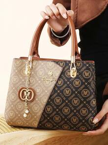 This Year's Popular Mother-Daughter 3 PiecesBag Set, Classic Large Capacity Women's Casual Tote Bag, High-End Elegant Women's Jacquard Handbag - Brown - View 5