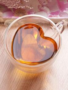 High Borosilicate Heat-Resistant Heart-Shaped Double-Layer Glass Milk, Coffee, Juice Cup With Handle, Heart-Shaped Breakfast Tableware, Heart Coffee Cup, Valentine's Day Gift, Christmas Gift - Multicolor - View 5