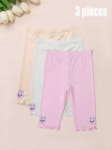 1/3双女婴薄款透气连裤袜，可爱卡通荷叶边百搭夏季款 - 彩色 - 查看 31