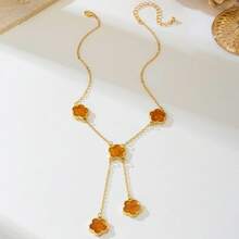 1件优雅女士五叶草项链，疗愈水晶项链，用于精神能量疗愈，适合日常佩戴，是送给女友、妻子或伴侣的理想礼物 - 多色 - 查看 15