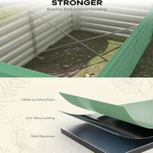 1pc Raised Garden Bed Square Metal Planter Box - 0.5mm Thick Galvanized Steel Planter Box, Easy Tool-Assembly, Open-Bottom Design For Outdoor Use - 綠色 - 查看 4