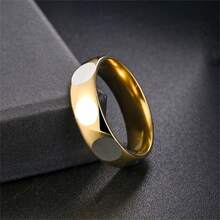 1 pieza Anillo de acero de titanio, anillo minimalista para parejas, acero inoxidable - Multicolor - Ver 4