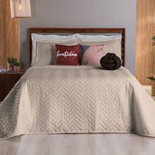Elegance Kit 8pcs Double-Sided Quilted Bedspread - 米色 - 查看 3