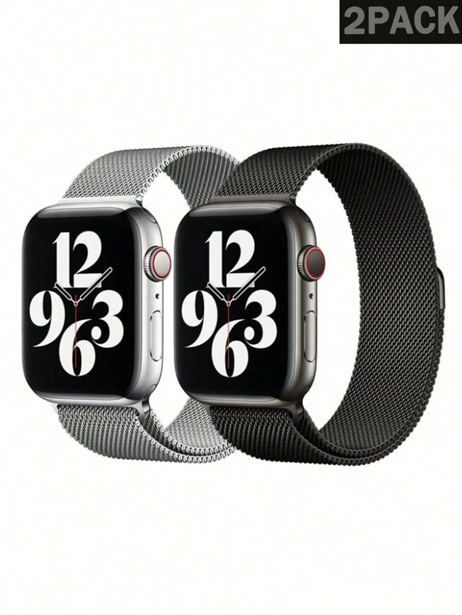 2 buc curea din metal Milan Mesh la modă pentru bărbați și femei, potrivită pentru Banda 45mm 49mm 38mm 40mm 41mm 42mm 44mm 46mm, brățară casual potrivită pentru Series Ultra SE 10 9 8 7 5 4 3 2 1, accesorii pentru curea