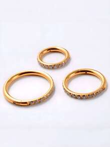 1 Piece/2 Pieces/4 Pieces Of Hypoallergenic 316L Stainless Steel Gold Nose Ring, Inlaid With 5A Grade Zirconia Women's Body Jewelry Nose Ring, Suitable For Multiple Body Piercing Jewelry Gifts Such As Earlobes, Ear Rings, Nose Septum Rings, Perforated Rings, Earrings, Etc.