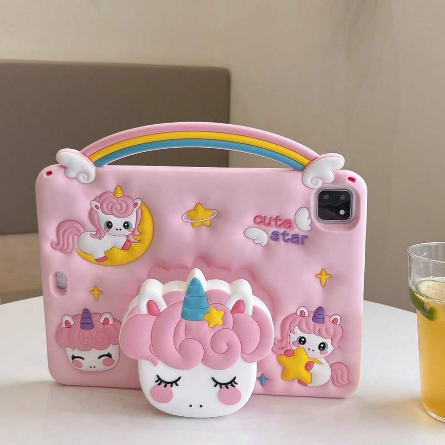 1pc Retractable Stand Unicorn Case, Compatible With IPad 7/8/9, IPad Air 5/4/3 9th Gen 10.2, IPad Pro 11, IPad Mini 5, A7/A8/A9 PLUS (No Lanyard)