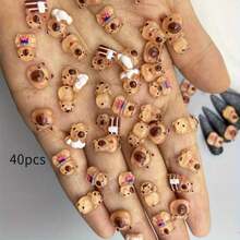 20/40/100 件装可爱卡通海豚树脂饰品，适合 DIY 美甲装饰、迷你小屋装饰、水族箱装饰、家居装饰 - 彩色 - 查看 8