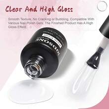 2 Bottles Of Top Coat Base Coat Set No Wipe Foundation Combination Bright Surface At Home DIY Nail Salon Girl Gift - 2 件 15ml-BT - 查看 6