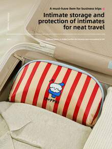 1pc Red, Green, Blue Storage Bra Bag Travel Storage Fabric Women's Underwear Portable Storage Bag 3-In-1 Underwear Storage Bag - Multicolor - View 5