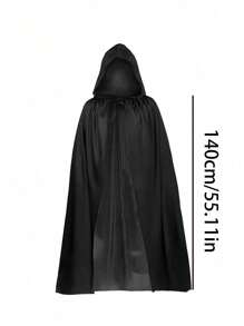 1 pezzo di mantello sottile e trasparente in materiale lavorato a maglia, rosso e nero, unisex per adulti, con cappuccio, monolayer, adatto per travestimenti di Ognissanti come strega, demone, vampiro, accessorio costume