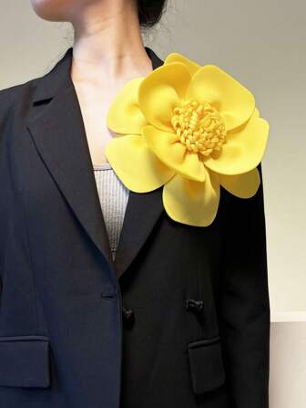 夸张纯色面料花朵胸针发夹，女士泳衣配饰，夏季