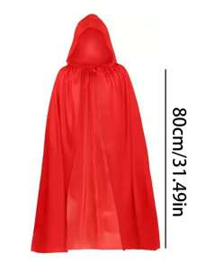 1 pezzo di mantello sottile e trasparente in materiale lavorato a maglia, rosso e nero, unisex per adulti, con cappuccio, monolayer, adatto per travestimenti di Ognissanti come strega, demone, vampiro, accessorio costume