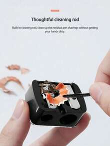 1pc/4pcs/6pcs/12pcs Transparent Cover Pencil Sharpener, Dual-Hole Pencil Sharpener Wholesale, Portable Makeup Tool, Stationery Accessories, Professional Eyebrow/Eyeliner Pencil Sharpener Back To School - Black - View 4