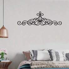 1PC Retro Metal Scroll Wall Art Decor, Rustic Iron Wall Medallion Black Metal Scroll Wall Art Iron Metal Wall Plaque For Living Room Home Decoration Room Decor Bedroom Decor Wall Decor Kitchen Decor - Black - View 12