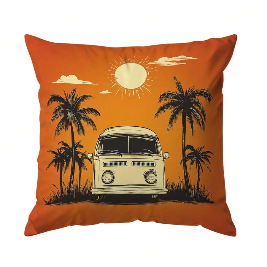 1 件汽车和露营单面印花靠垫套，45*45 厘米 - 彩色 - 查看 1
