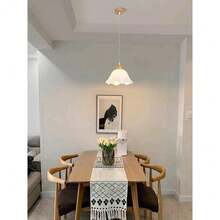 E27 底座 PVC 波浪灯罩，日式简约花卉图案，米色创意亚克力灯罩，适用于吊灯、台灯、吸顶灯具