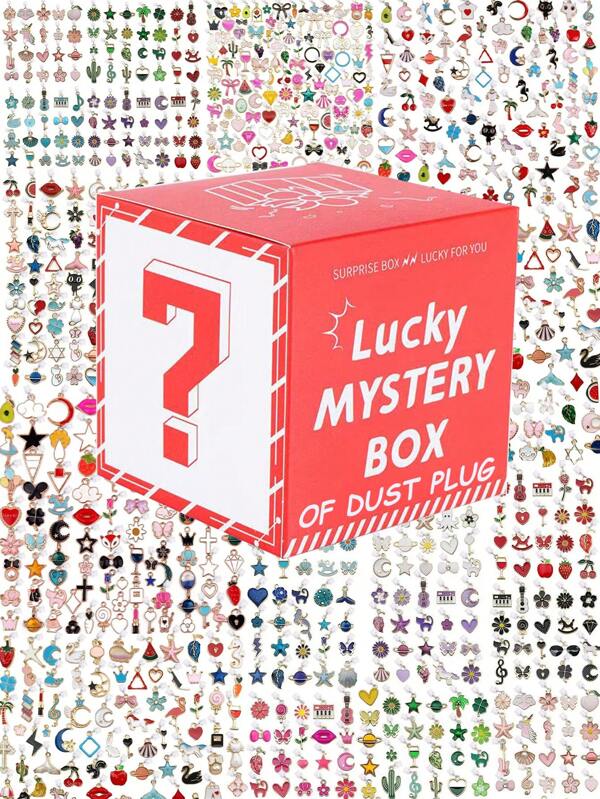 10/20/30/50pcs Random Assorted Anti-Dust Plug Set (Non-Repeating Style), Mystery Blind Box Series, Alloy Material Phone Pendant Mini Decoration Hanging Accessory, Cartoon, Rhinestone, 3D, Flower And More Styles, Diverse Colors, Designs, Aesthetics, Shapes, Patterns, Collectible, Creative Cute Sweet Refined Y2K High-End