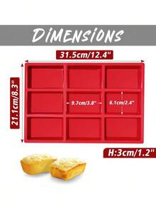 1pc Silicone Mini Loaf Pans, Silicone Baking Mold,Non-Stick Mini Bread Pans, 9 Cavities Silicone Bread Baking Mold, Perfect For Mini Loaf, Cake, Bread And Meatloaf, Cake,Brownie, - Rectangle Shaped Silicone Mold For Soap Making And Desserts - Red - View 9