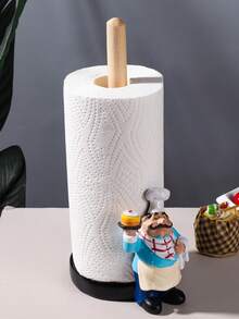 1pc Chef Style Paper Towel Holder, Resin Crafts Display For Kitchen, Cafe, Western Restaurant, Cake Shop