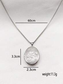 1pc Vintage Versatile High-End Multi-Style Stainless Steel Frame Necklace, Women's Fashion Luxury Niche Jewelry Accessory