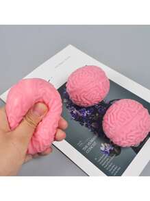 5pcs/3pcs/1pc Zombie Brain Squeeze Ball, Novelty Horror Brain Stress Relief Ball, Halloween Decoration, Desk Decor, Home Decor, Holiday Gift