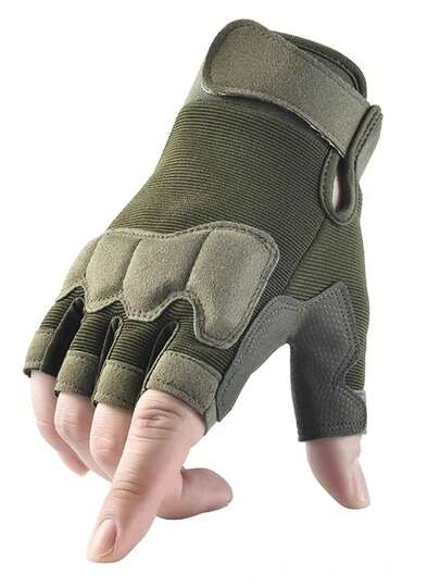 1 paire de gants à demi-doigts pour hommes, gants tactiques pour sports de plein air, moto et cyclisme