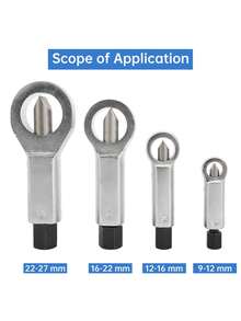 4pcs Nut Splitter Set, Heavy Duty Nut Splitter Breaker Broken Damaged Screw Stuck Nut Removal Splitting Tools (Blue Box) - Blue - View 2