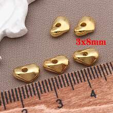 10/20/30pcs Real 18K Gold Plated Twist Brass Beads Asymmetrical Plated Spacer Beads Small Loose Craft Bead For DIY Bracelets Earring Necklace Jewelry Making