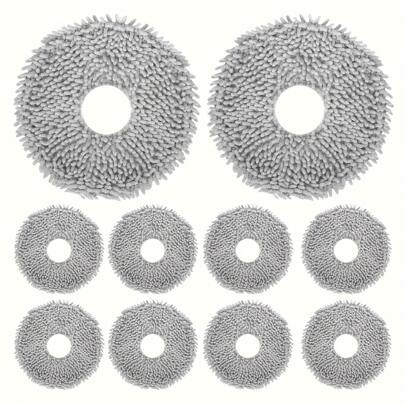 10 peças de esfregões Roboparts para aspiradores de pó Dreame L10s Ultra, L10 Ultra, L20 Ultra e Xiao Mi X10+ - Panos de esfregão de alta eficiência, kit de peças de reposição para limpeza aprimorada de pisos, acessórios para ferramentas de limpeza | Tapetes de esfregão circulares | Tapetes de esfregão de tecido, esfregões para limpeza de pisos