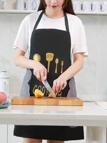 1pc Minimalist Style Waterproof & Stain Resistant Apron