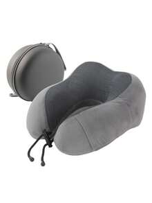 1pc Travel Pillow, Particle Hooded U-Shaped Pillow, Multifunctional Neck Pillow, Airplane Nap Hooded Neck Pillow Travel Essentials Travel Accessories Vacation Summer Holiday Back To School Travel Pillow Neck Bag For School School Accessories School Stuff - Multicolor - View 4