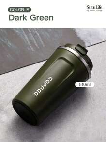 1pc 380ML Reusable Stainless Steel Coffee Cup, Portable Travel Mug, Leak-Proof Insulated Water Bottle For Office & Car Back To School