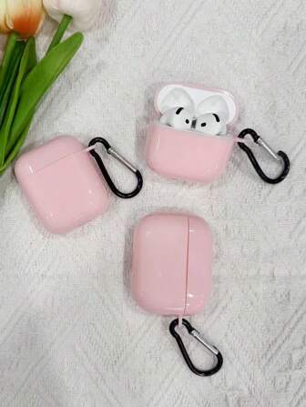 1pc Pink TPU Case, Minimalist Design Compatible With Apple 1/2 Gen Bluetooth Earphones, Protective Cover Compatible With Airpods Pro 3, Soft Shell For Cute 5th Gen, 2/3, Anti-Drop Compatible With Airpods Pro 2