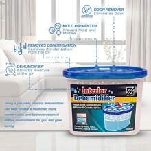 5/10/15/20pcs Interior Dehumidifier 500ml - For Effective Reduction Of Condensation Absorber, Mildew And Damp From Cupboards, Wardrobes, Bathrooms, Caravans, Boats And Vehicles
