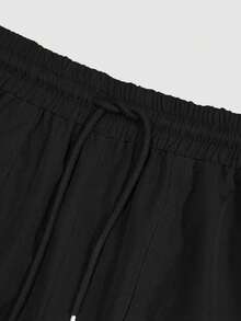 Women's Loose Straight Leg Multi-Pocket Work Pants, Elastic Waist Scrubs Nurse Scrubs Workwear For Dentist, Healthcare, Pet Hospital, Laboratory Uniform - Black - View 8