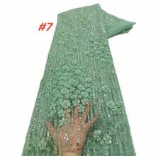 2025 High Quality African Sequins Tulle Embroidered Groom Lace Fabric French Beaded Lace Fabric For Nigerian Wedding Material Dress