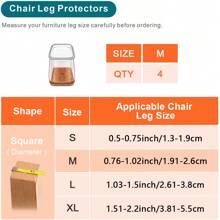 Protectores de piso para patas de silla, 8/16/24 piezas - Deslizadores de muebles de silicona de TPE gruesa, cubiertas de silla transparentes para reducción de ruido y protección de pisos, almohadillas duraderas para patas de muebles para mesas y sillas, sofás y mesas de café (marrón claro)