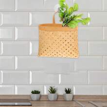 2 Piezas Cestas tejidas para colgar en la pared, cestas colgantes de cocina, cestas tejidas para colgar objetos varios - 1 - Ver 8