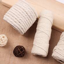 白色手工编织绳，DIY花园装饰，办公室相框，节日装饰，手工礼品工艺品，礼品包装，圣诞节，婚礼装饰，家居装饰编织绳 - 白色 - 查看 4