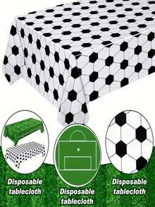 1/2 Sets Tablecloth, Football Themed Tablecloth Sets, Sports Style Tablecloth, Waterproof, Oil-Proof, Stain-Resistant Disposable Rectangle Tablecloth, Multi-Functional Decorative Items For Sports Themed Parties, Suitable For Sports Theme Birthday Parties And Decorations - Multicolor - View 11