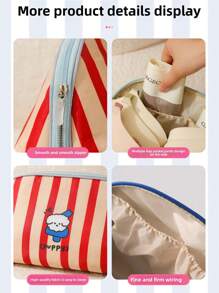 1pc Red, Green, Blue Storage Bra Bag Travel Storage Fabric Women's Underwear Portable Storage Bag 3-In-1 Underwear Storage Bag - Multicolor - View 12