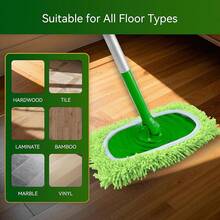 3 Pack Reusable Microfiber Mop Pads Compatible With Sweeper, Washable Wet Mopping Cloths And Dry Sweeping Cloths, Wet Pad Refills Hardwood Floor Cleaning(Mop Is Not Included) - Xanh nhạt gói 3 - Xem 2