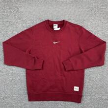 Nike 男士户外运动休闲舒适圆领套头长袖保暖卫衣，带刺绣Logo，建议购买大一码。 - 紅色 - 查看 3