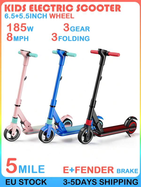 Mankeel 185W Power Kids Electric Scooter For Age 6-12 kids, 14 KM/H (8.6 MPH) Speed, 70KG (154 LB) Load, Foldable Design, LCD Display, Front Shock Absorber, Children's toys Electric Scooter - Geeignet für Familienunterhaltung, Outdoor-Reisen, Outdoor-Spiele, Party-Partys, Geburtstagsgeschenke, Urlaub Geschenke!