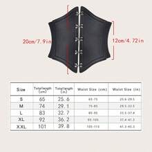 1pc Geometric Faux Leather Corset Elastic Waist Belt With 5 Buckles For Women Halloween Costume - B - View 11